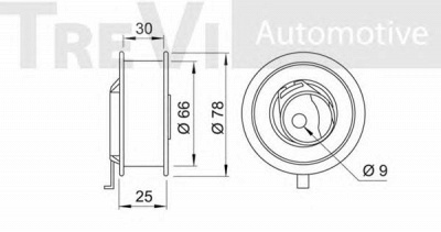 TREVI AUTOMOTIVE td1025 -  Натяжной ролик, ремень ГРМ